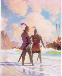 Bruce on the beach, från The Scottish Chiefs publicerad av Charles Scribners Sons, 1930